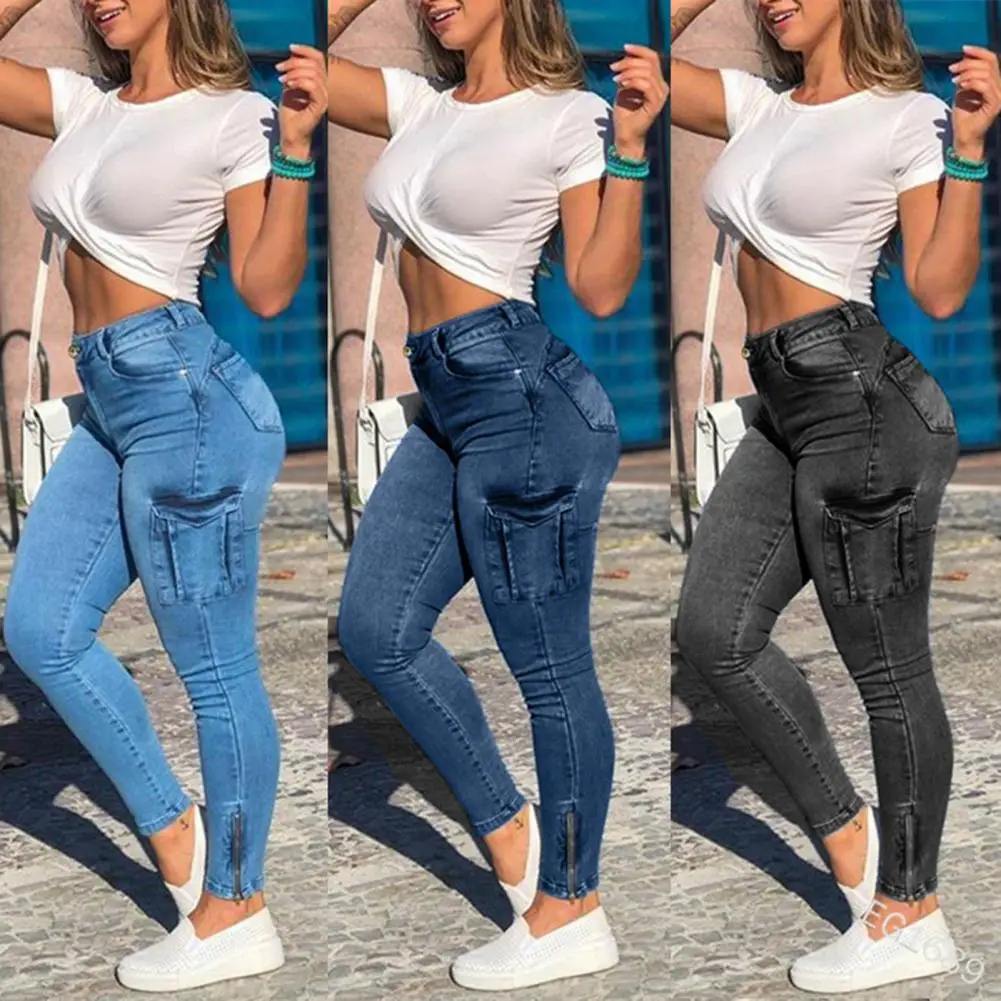 Top Trends: Women Jeans Pants 2022 Pencil Pants Skinny High Waist Jeans For Woman 90s Trousers Ankle-Length Zip Hem Women Pants Vaqueros Shoppable Styles