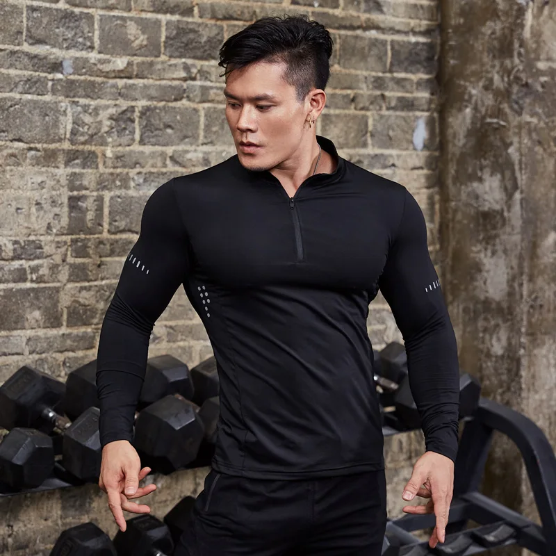 Top Trends: Men Tight Sport T-Shirt Long Sleeve Gym Running Clothing Fitness Compression Sportswear Zip Pullover Hiking Rashgard Sweatshirt Shoppable Styles - Image 3