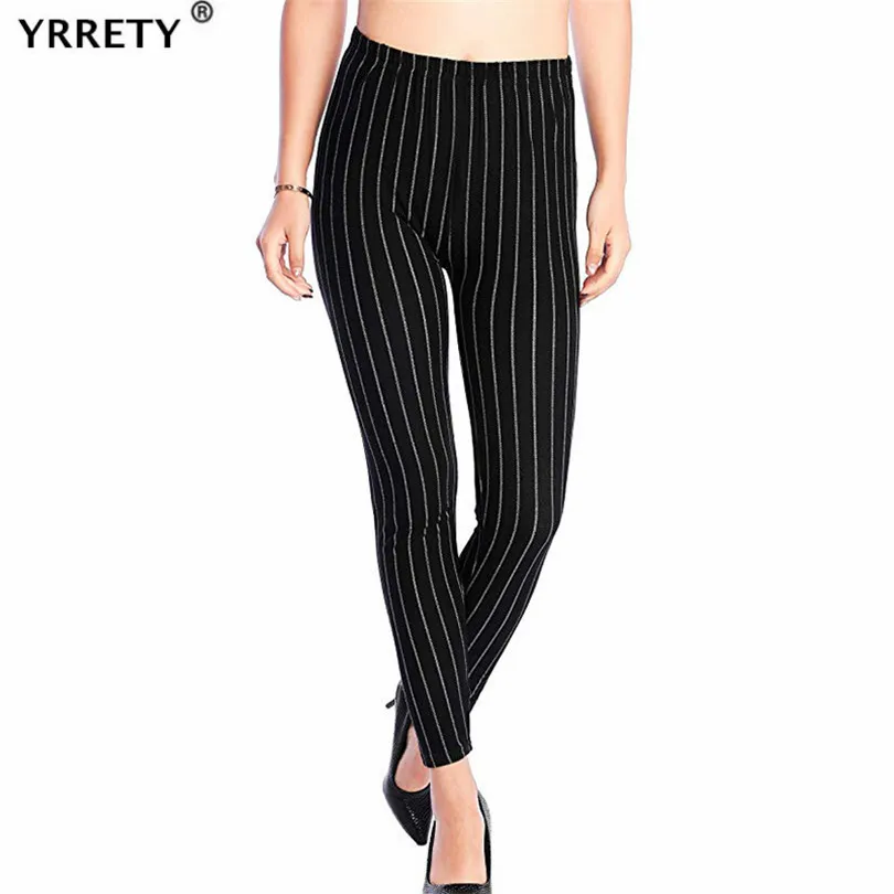 Top Trends: YRRETY Women Black Leggings Autumn Ladies Push Up High Waist Stretchy Print Fitness Polyester Knitted Stripe Exercise Clothing Shoppable Styles