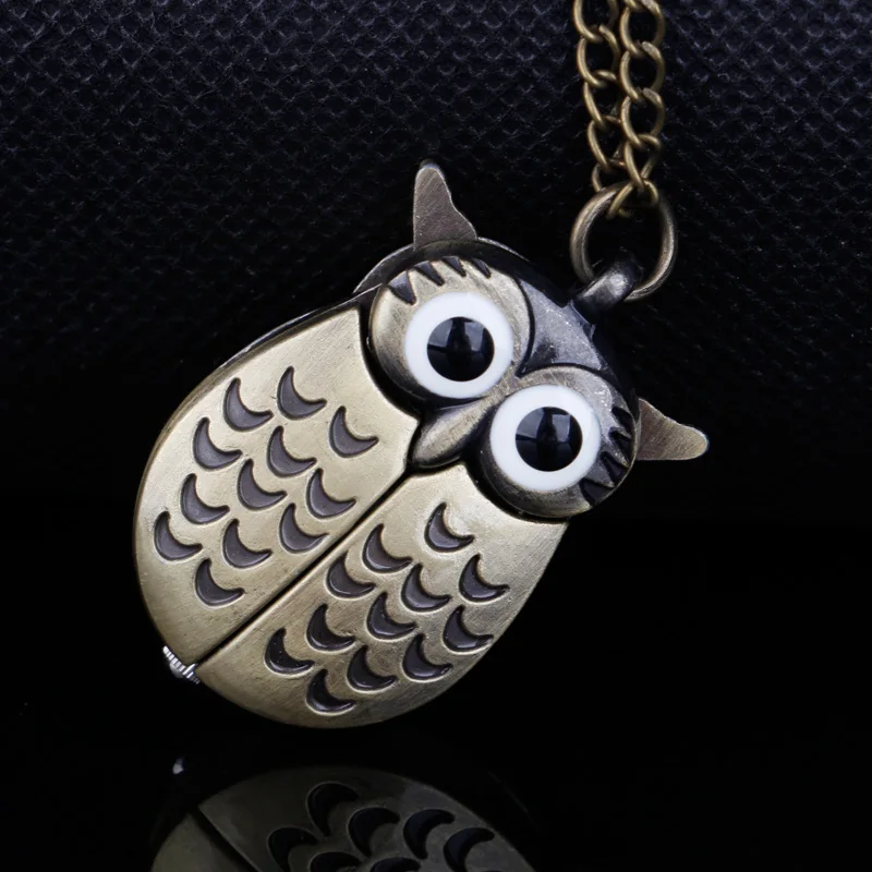 Top Trends: Fun Owl Carved Quartz Pocket Watch Clothing Accessories Pendant Men Women Necklace Chain Gift Shoppable Styles - Image 5