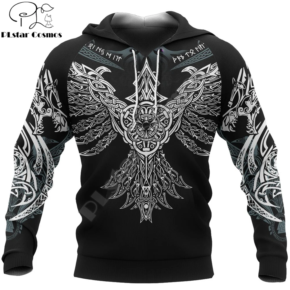 Top Trends: Tattoo Pullover Hoodie Raven Of Odin 3D Printed Mens Zip Up Hoodie Harajuku Streetwear Unisex Casual Jacket Tracksuits KJ0140 Shoppable Styles