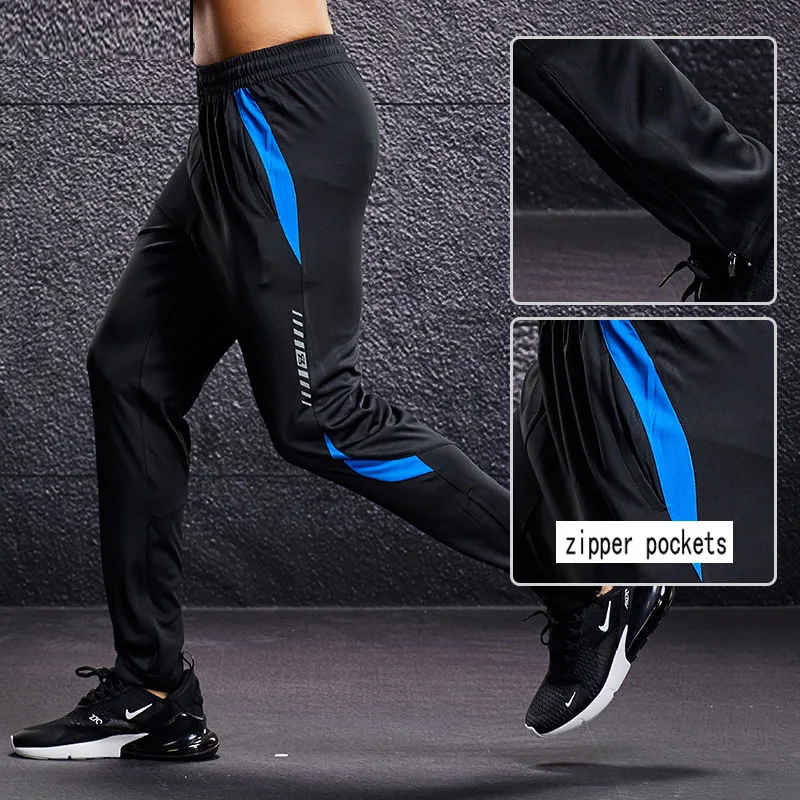 Top Trends: Men Sport Pants Running Pants With Zipper Pockets Training And Jogging Men Pants Gym Fitness Pants For Men Sportwear Shoppable Styles