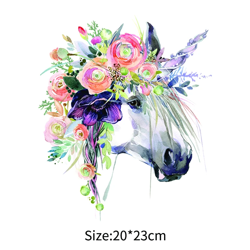 Top Trends: New Diy Flower Unicorn Stickers Iron On Denim Stickers Patches For Clothing Washable Appliques Decoration Heat Transfer Vinyl Pa Shoppable Styles - Image 5