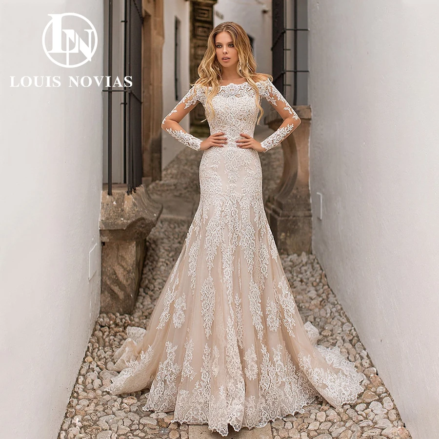 Top Trends: LOUIS NOVIAS Mermaid Wedding Dress 2023 Modern Detachable Train With Long Sleeve Jacket Appliques Wedding Gown Vestidos De Novia Shoppable Styles