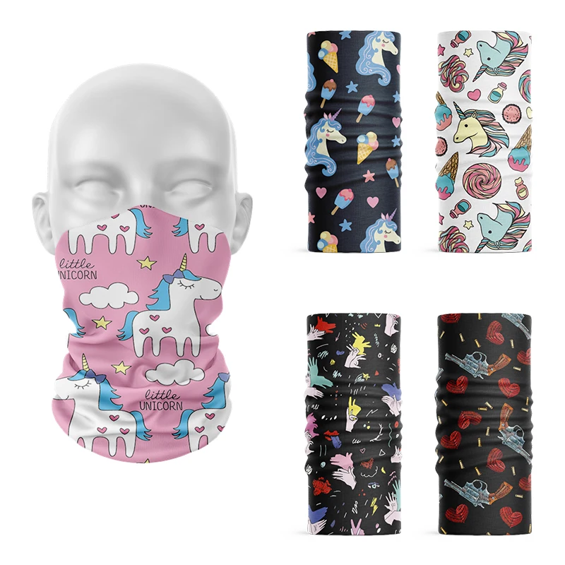 Top Trends: New Arrival Fashion Heart Unicorn Hijab Scarf Headband Skull Magic Sports Headscarf Unisex Hiking Scarf Dustproof Headwear Buffe Shoppable Styles