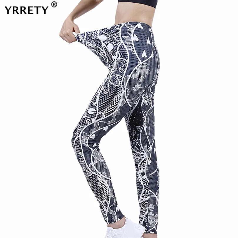 Top Trends: YRRETY Fitness Women Leggings Push Up High Waist Workout Fashion Casual Black White Floral Love Sport Patchwork Ankle-Length Shoppable Styles