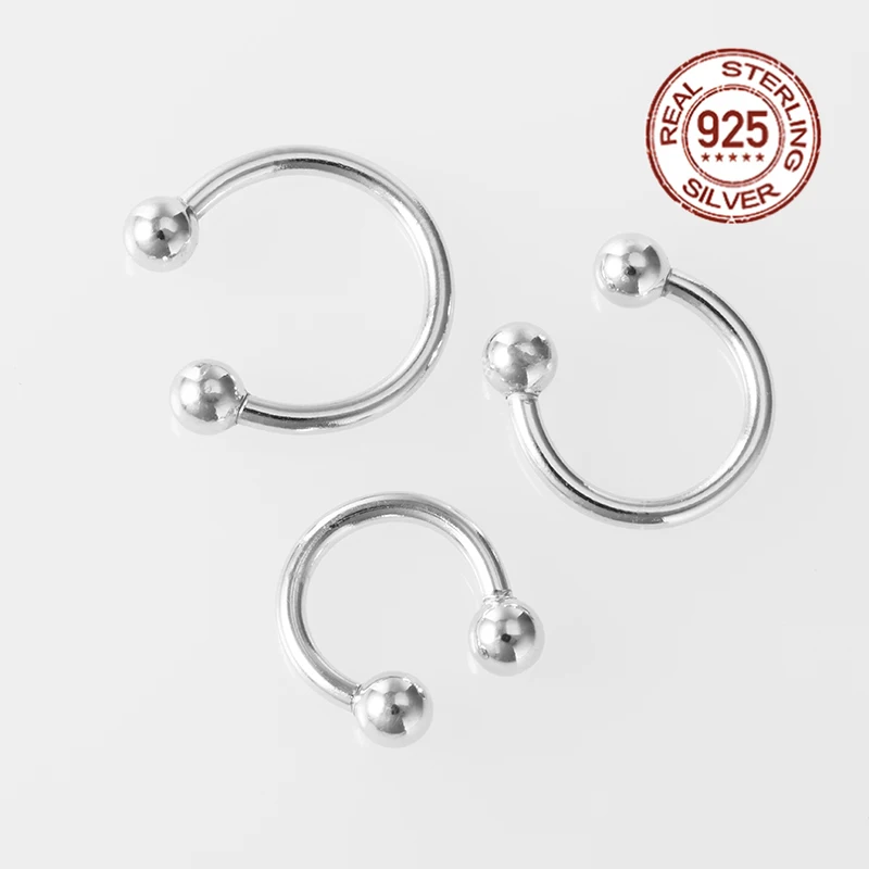 Top Trends: 925 Sterling Silver Nose Septum Rings Horseshoe Piercing Jewelry 16G Cartilage Helix Tragus Earring Lip Piercing 6mm 8mm 10mm Shoppable Styles