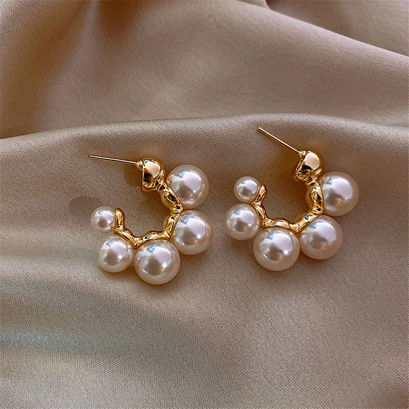 Top Trends: Elegant Celebrity Metal Korean Pearl Earrings For Woman Fashion Jewelry 2021 New Luxury Wedding Party Girl's Unusual Earrings Shoppable Styles