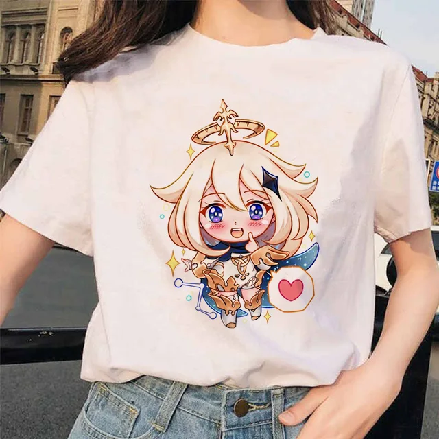 Top Trends: Genshin Impact T Shirt Women Game Cartoon Print T-Shirt Femme Kawaii Clothes Summer Tops Hu Tao Tshirt Funny Keqing Female Shoppable Styles - Image 6