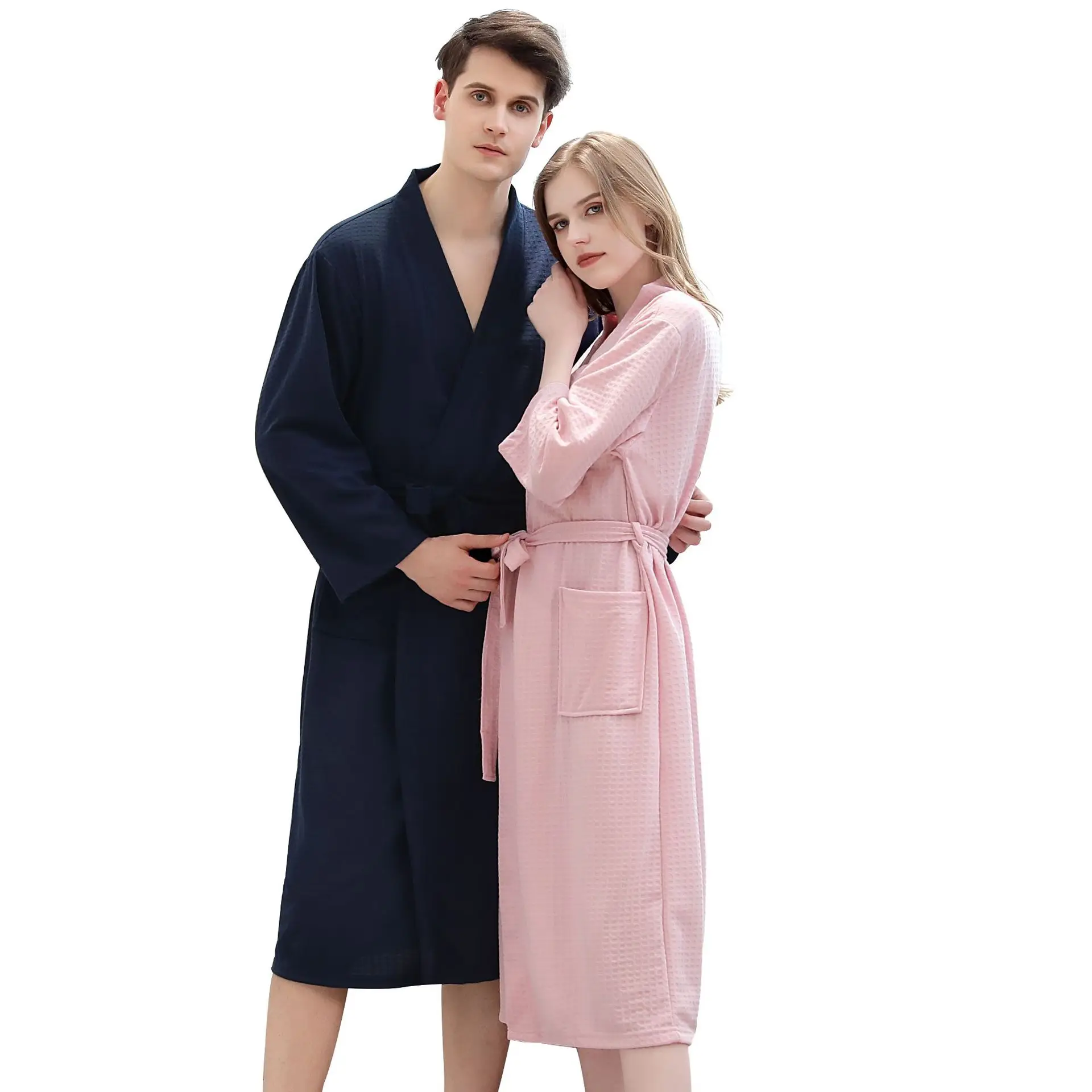 Top Trends: Women's Robe Waffle Pajamas Man Winter Bathrobe Pyjamas Autumn And Warm Bath Suit Female Sleepwear Robes 2021 Clothes Shoppable Styles