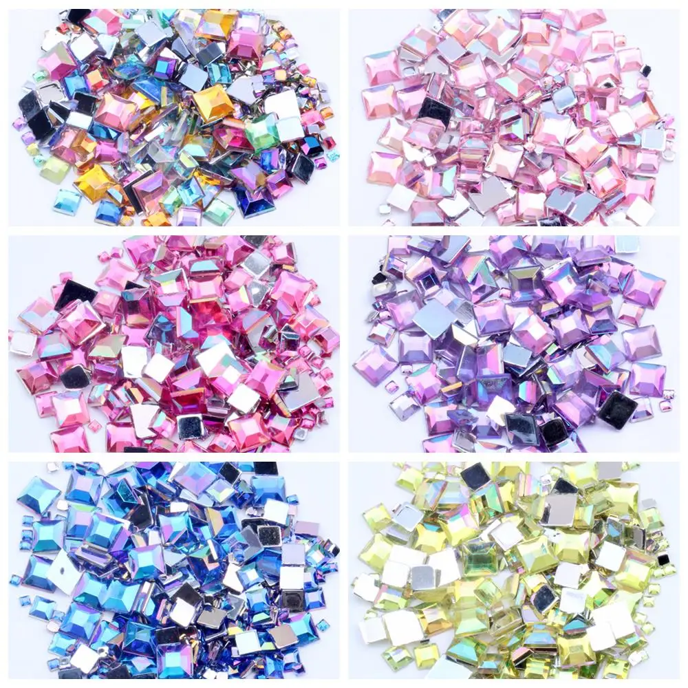 Top Trends: Rhinestones FlatBack Square 2mm 4mm 6mm Mixed Sizes 4g About 180pcs For Crafts Scrapbooking DIY Clothes Nail Art Decoration Shoppable Styles - Image 4