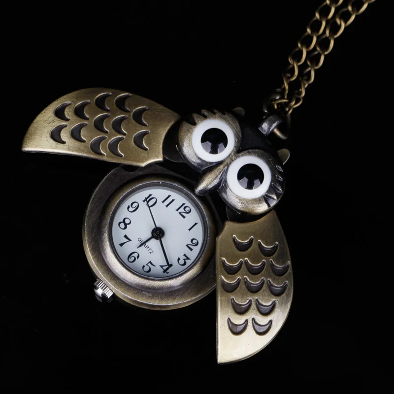 Top Trends: Fun Owl Carved Quartz Pocket Watch Clothing Accessories Pendant Men Women Necklace Chain Gift Shoppable Styles - Image 4