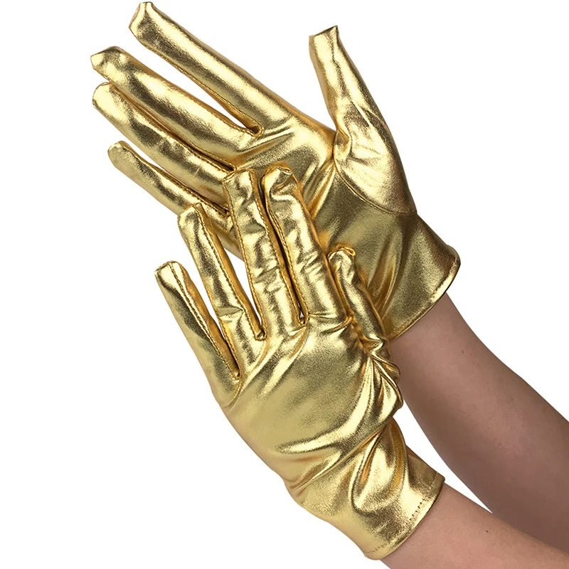 Top Trends: Unisex Gloves Sexy Etiquette Gloves Fake Leather Metallic Gloves Evening Party Performance Mittens Patent Leather Silver Gold Shoppable Styles - Image 5