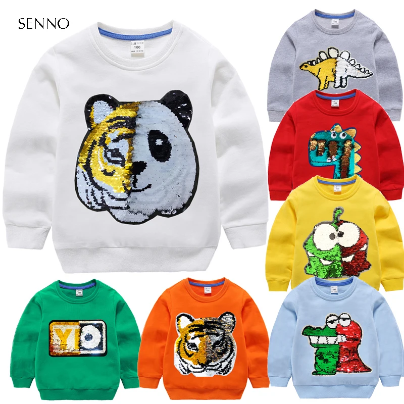 Top Trends: Kids Boys Hoodies Baby Sweatshirt With Sequin Autumn Children Sweatshirt Pullover Coat Cotton Long Sleeve Boy Clothing Shoppable Styles