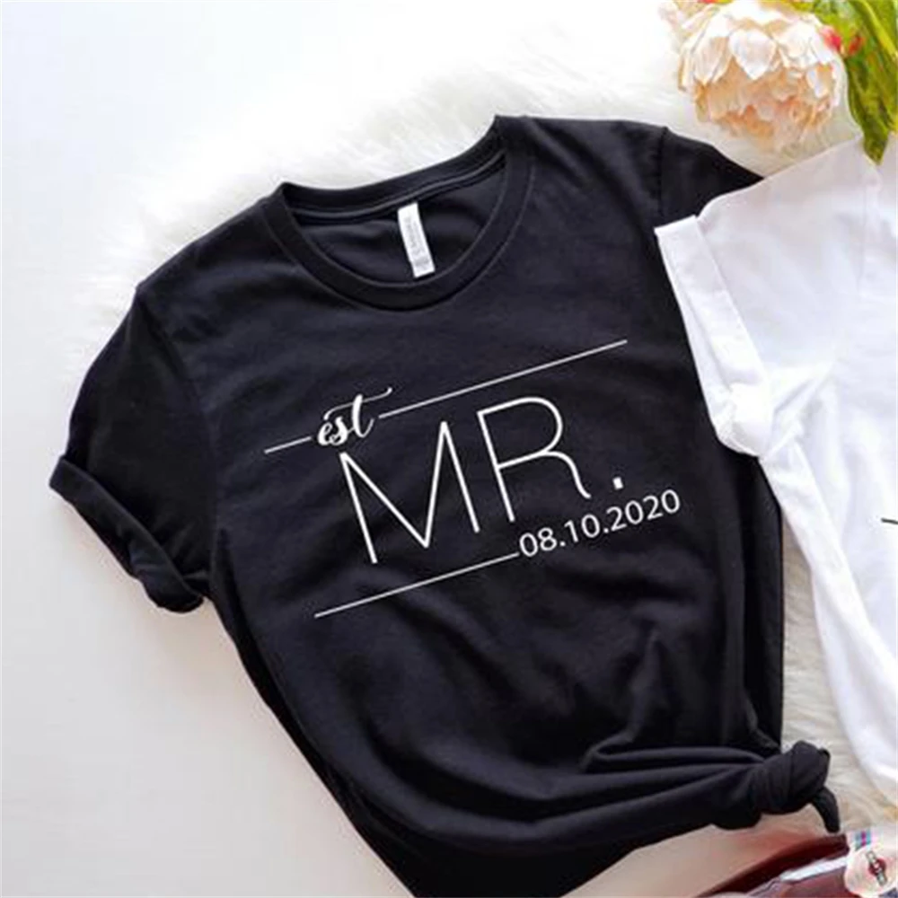 Top Trends: MR MRS Shirts Women Valentine Lover Stylish T-shirt Aesthetic Streetwear Fashion Tshirt Girl Tops H7HE Shoppable Styles - Image 3