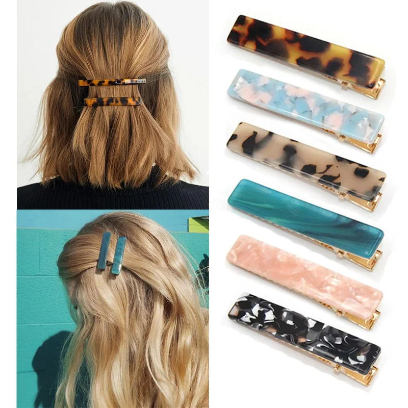 Top Trends: Fashion Women Metal Acetate Hair Pin Clip Leopard Hair Clip Geometric Hairpins Hairgrips Barrette Hairpin Hair Accessories Shoppable Styles