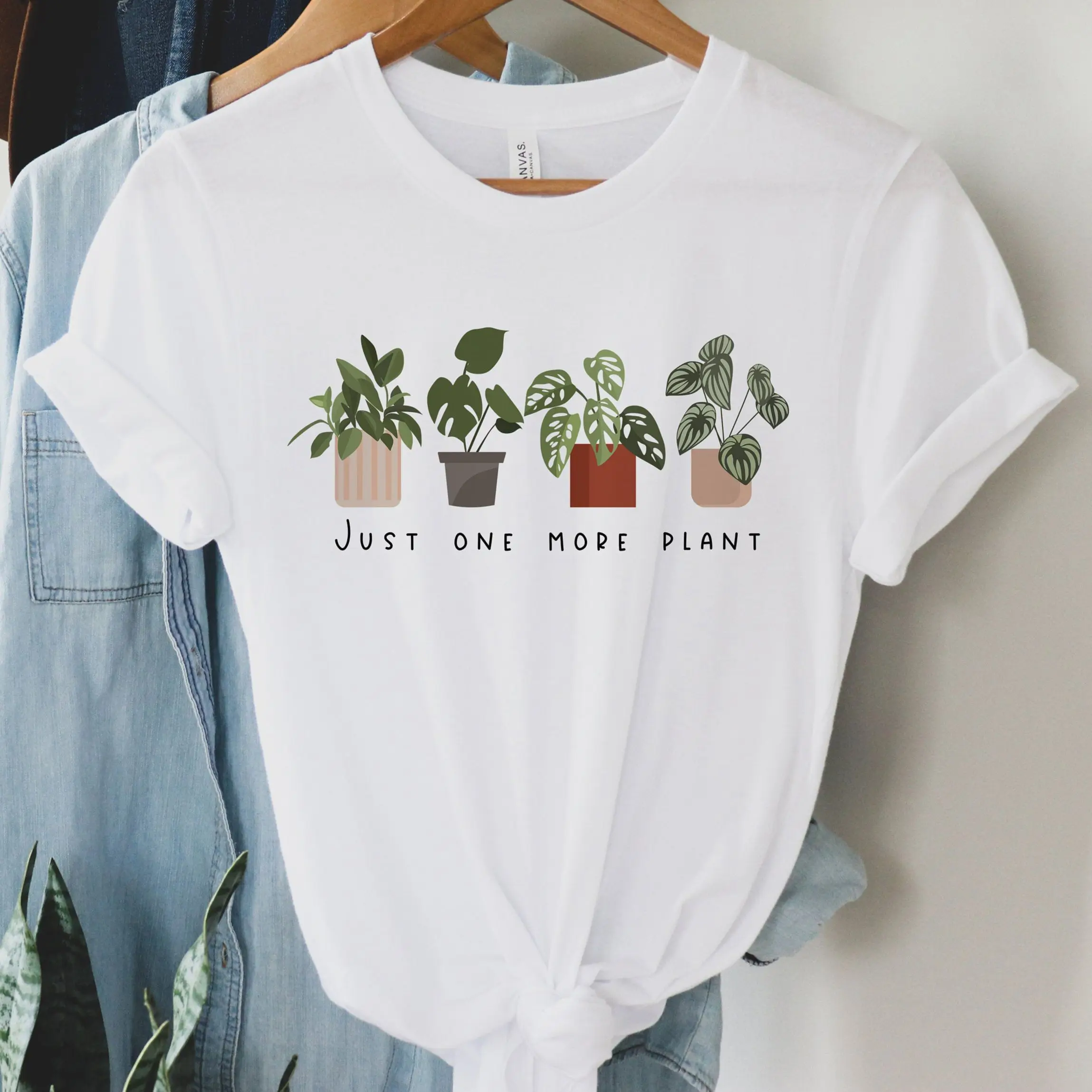 Top Trends: Basic O-collar Short Sleeved Just One More Plant Print Harajuku Top Women T-shirt Casual Ladies Women T-shirt Girl, Drop Ship Shoppable Styles