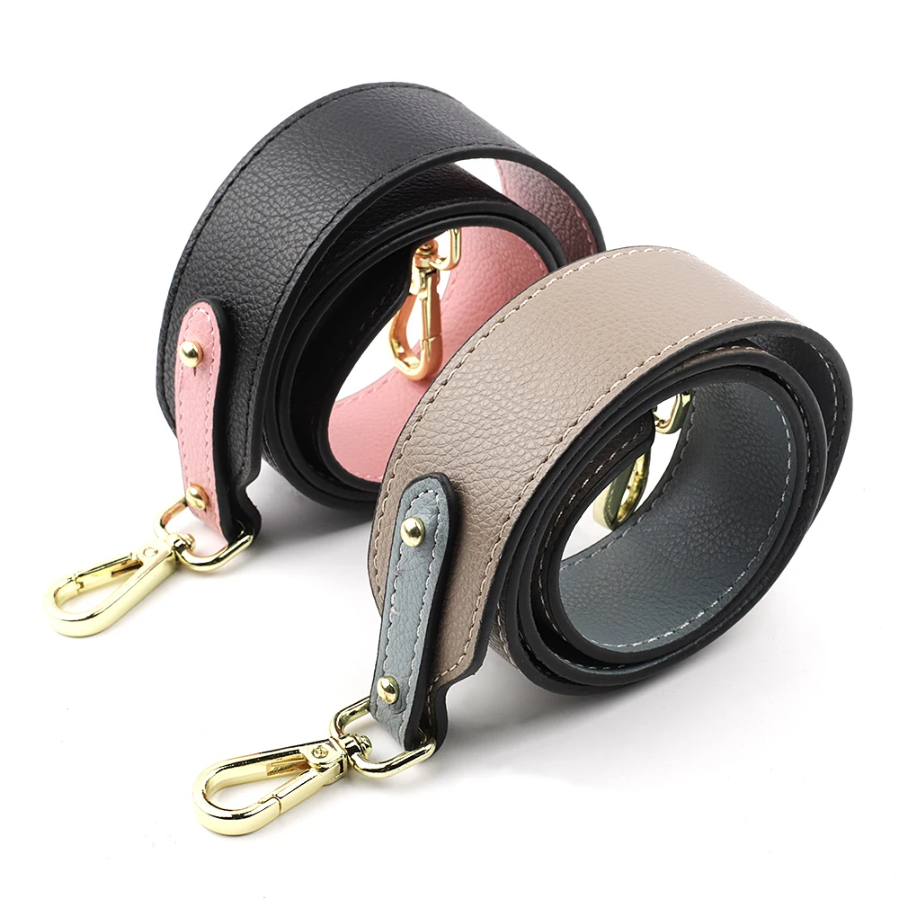 Top Trends: 95cm Genuine Cow Leather Double-sided Bag Strap Wide Shoulder Strap DIY Cross Body Adjustable Belt Replacement Obag Accessories Shoppable Styles