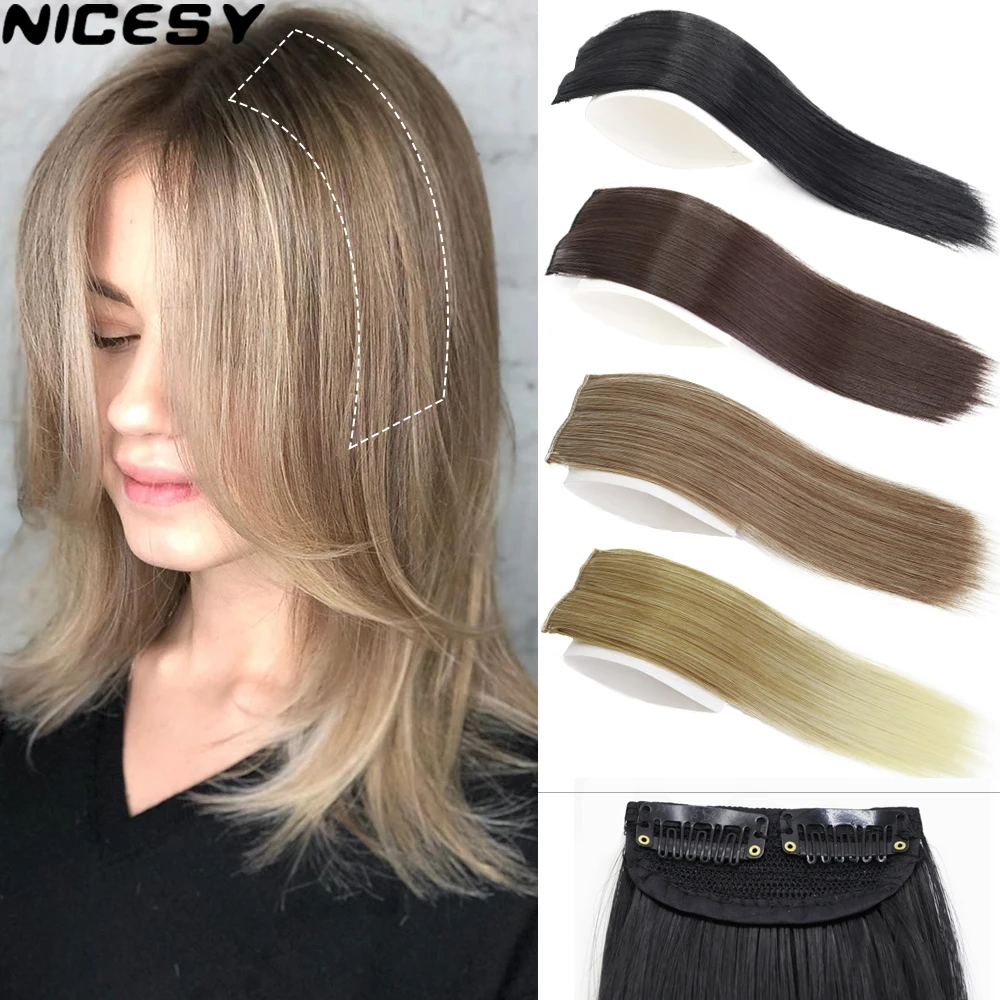 Top Trends: Synthetic Hair Pads Invisible Seamless Clip In Hair Extension Increase Hair Top Side Cover Hairpiece Hair Piece Shoppable Styles