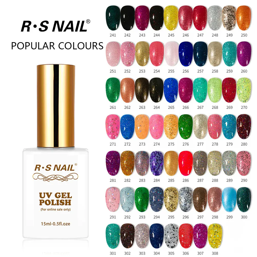 Top Trends: RS NAIL 15ml UV Nail Gel Polish 308 Colors Gel Varnish #241-308 Color Black White Red Gel Lacquer Of Nail Art Gel Polish (5) Shoppable Styles