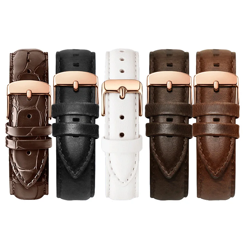 Top Trends: Genuine Leather Strap Men And Women For DW Daniel Wellington Black Red White Brown Watch Chain 12 / 13 / 14 / 17mm18mm 19mm20mm Shoppable Styles