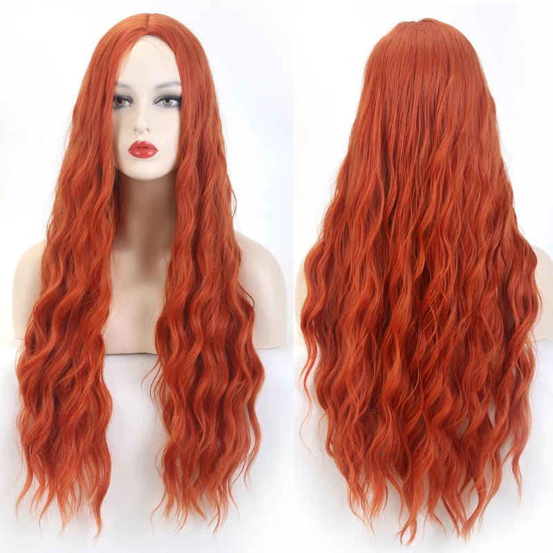 Top Trends: VDFD Ginger Orange Wig Long Curly Cosplay Good Wig Big Wave Party Fake Hair Chemical Wigs With Curly Hair Shoppable Styles