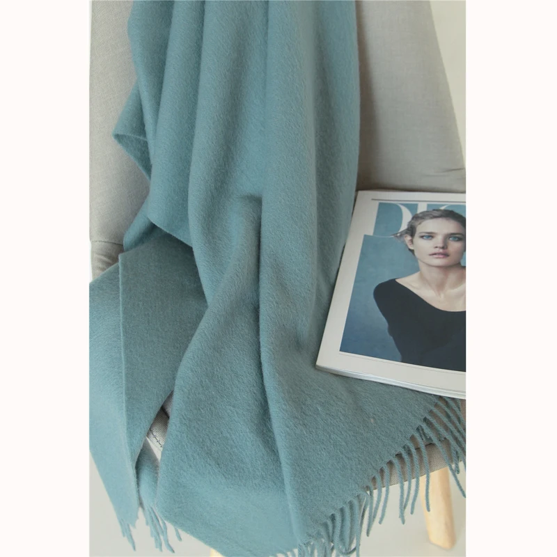 Top Trends: Luna&amp;Dolphin Desinger Brand Women Wool Scarf 200x70cm Brown White Winter Pashmina Tassel Big Shawl Wrap Thicken Blanket Scarf Shoppable Styles