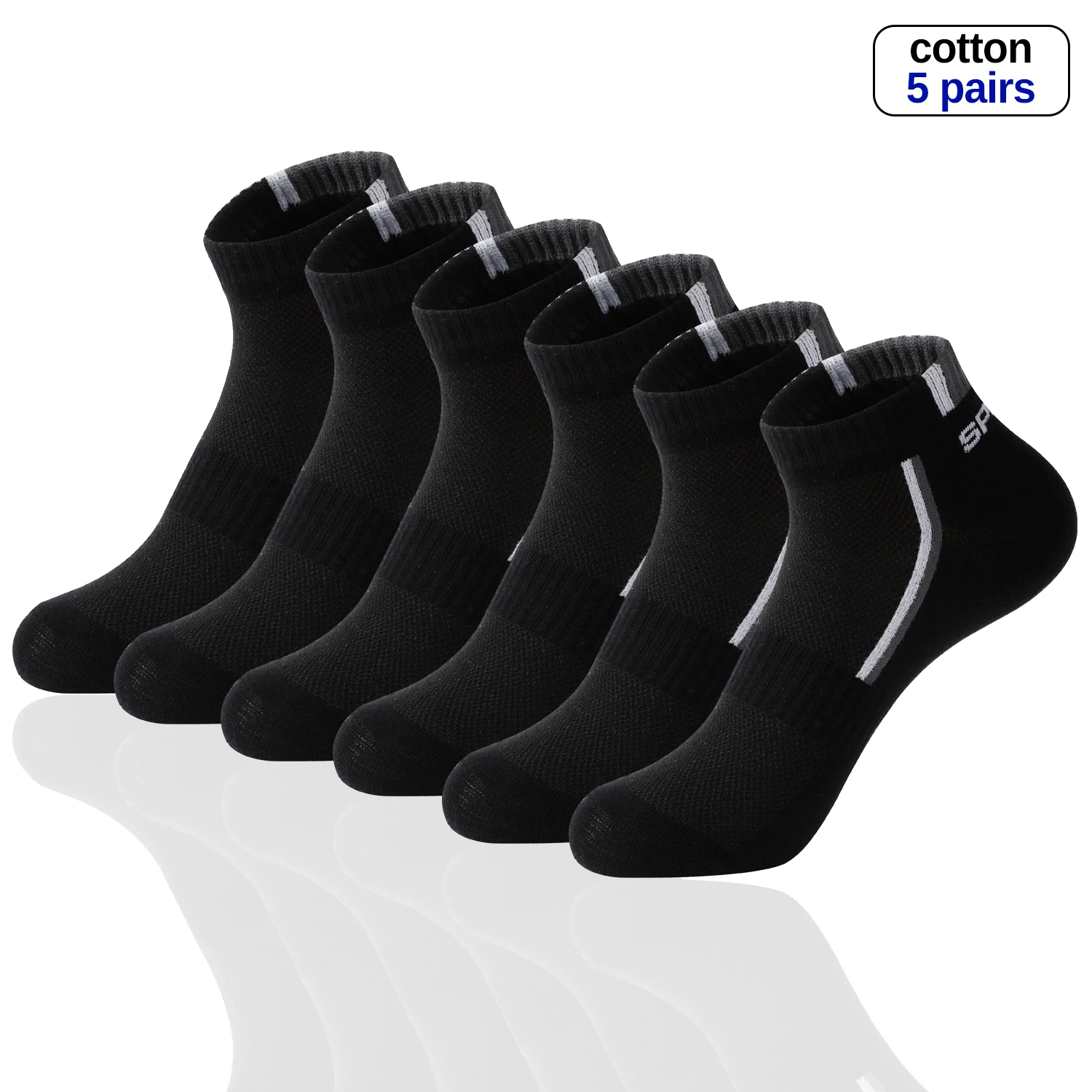 Top Trends: 5Pair High Quality Men Ankle Socks Black Casual Sports Socks Men's Cotton Socks Summer Men Socks Thin Cut Short Sock Size38-45 Shoppable Styles