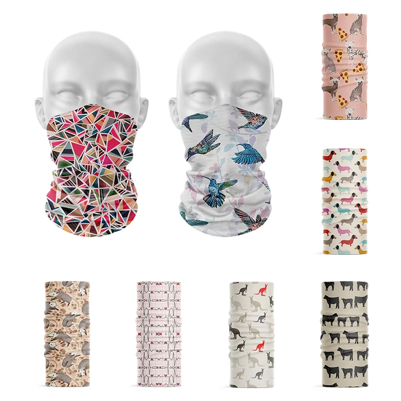 Top Trends: 3D Printed Funny Layered Dense Pattern Women Scarf Animal Magic Sports Cycing Dustproof Headscarf Face Cover Hair Accessories Shoppable Styles