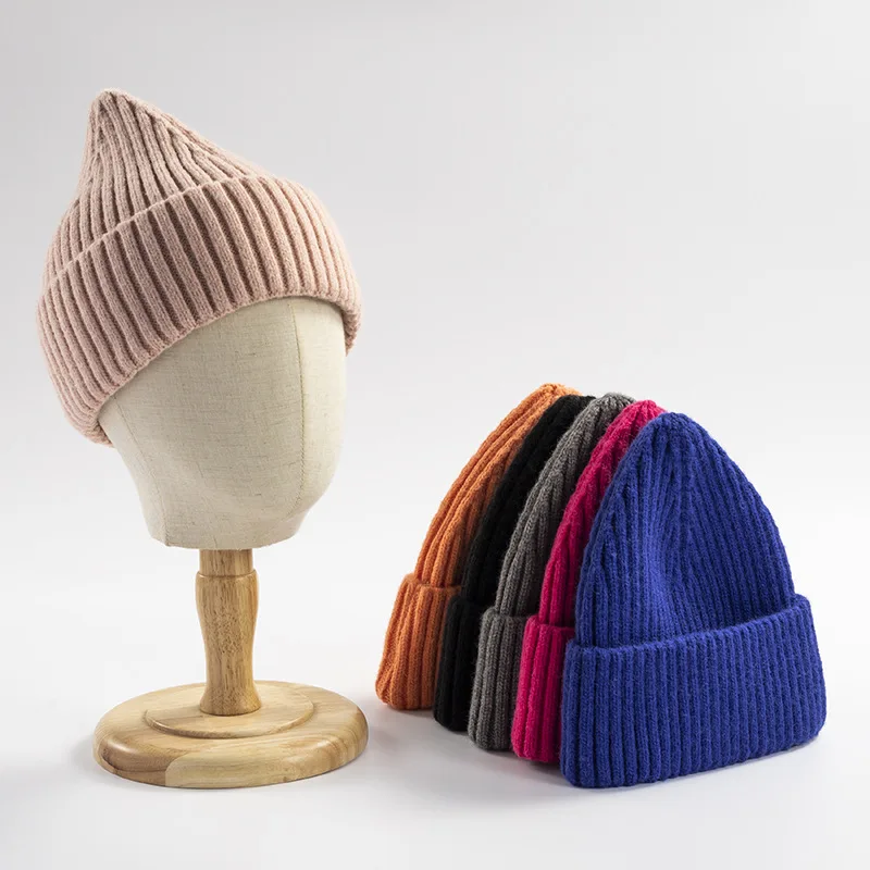 Top Trends: Pointed Knit Beanie Hat Winter Warm Wool High-elastic Cashmere Woolen Hat Fashion Solid Color Men's And Women's Hats Casqute Shoppable Styles