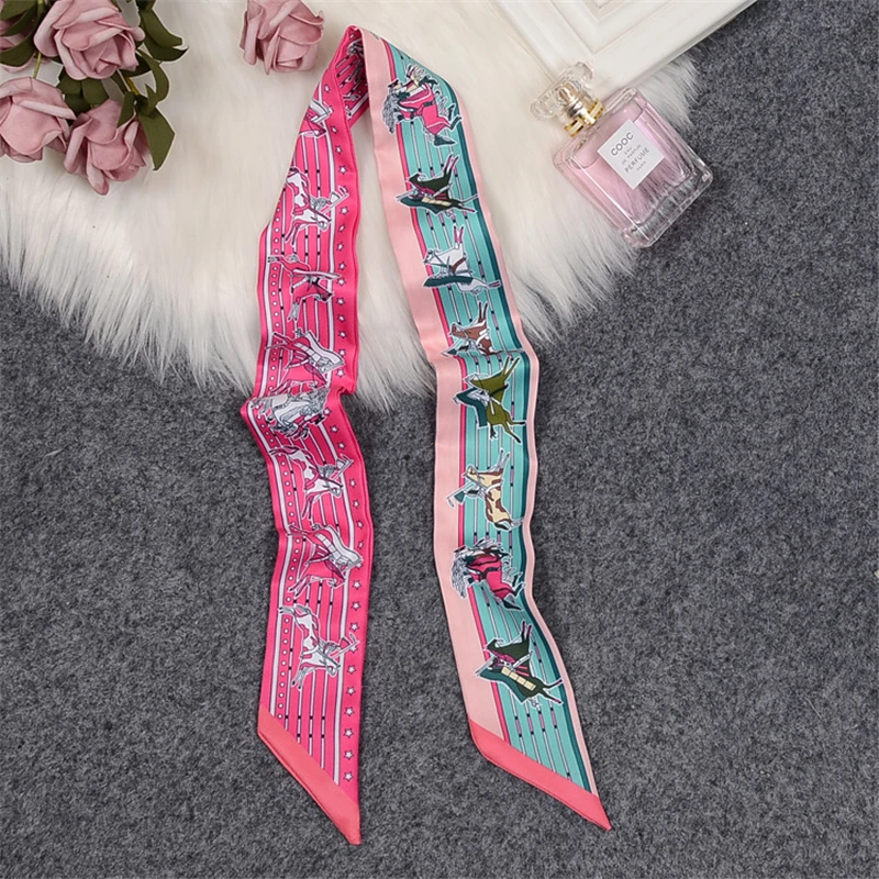 Top Trends: Retro Bag Scarf Women Luxury Small Silk Scarf 2021 Handbag Ribbon Brand Fashion Hair Band Head Scarf Long Skinny Scarf Wholesale Shoppable Styles