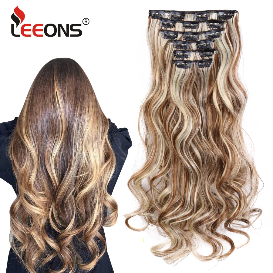 Top Trends: Leeons Synthetic Hair Curly Clip In Wig Extension 16 Clips In Hair Extension Hair Pieces Fake Hair Extension Synthetic 49 Colors Shoppable Styles