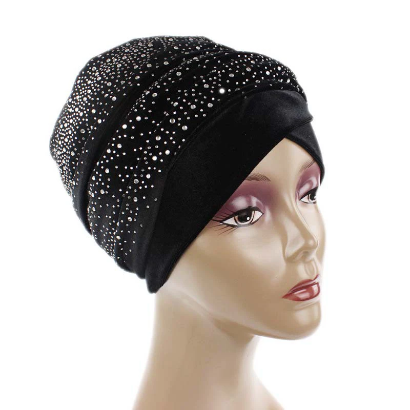 Top Trends: 2022 Plain Velvet Hijab Turban Cap Muslim Long-tailed Headscarf Hat Islamic Under Scarf Bonnet Ladies African Wrap Head Scarves Shoppable Styles - Image 6