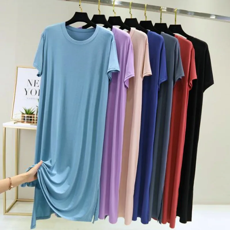 Top Trends: Plus Size Nightgown Women New Spring Summer Long Dress Modal Cotton Sleepwear Night Dress Female Loose Night Wear Shirt Camisola Shoppable Styles