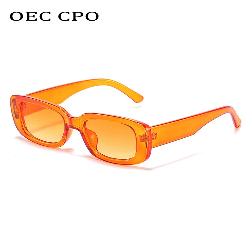 Top Trends: OEC CPO Small Square Sunglasses Women Plastic Frame Orange Gradient Sunglasses Female Trendy Brand Designer Eyeglasses UV400 Shoppable Styles