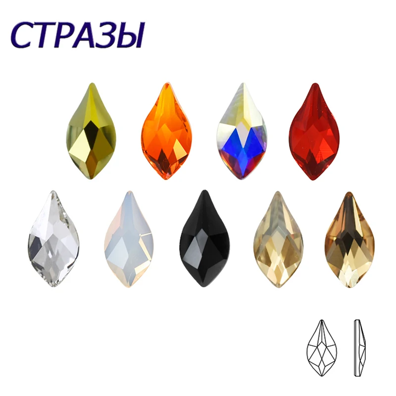 Top Trends: 20pcs Pear Flame Mix Colors Nail Rhinestones Diamond Flat Bottom Non Hotfix Nail Art Strass Stone 3D Nail Charms Accessories Shoppable Styles