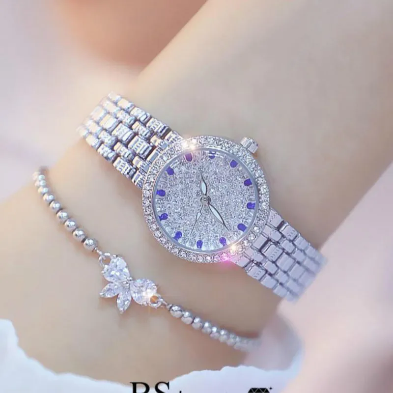 Top Trends: Bee Sister Diamond Quartz Luxury Brand Bracelet Watches Woman Rose Gold Ladies Steel Waterproof Wrist Watch Crystal Unique Shoppable Styles