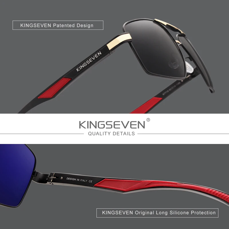 Top Trends: KINGSEVEN Aluminum Men's Sunglasse Polarized Lens Brand Red Design Temples Sun Glasses Coating Mirror Glasses Oculos De Sol 7719 Shoppable Styles - Image 3