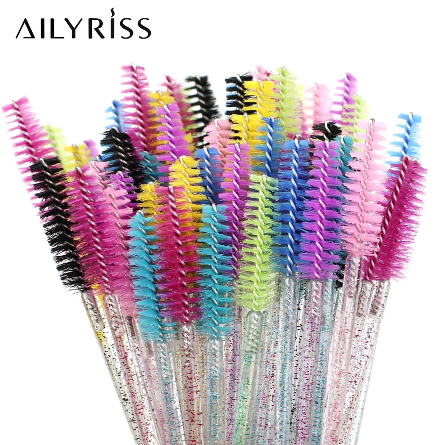 Top Trends: Disposable Eyelash Brush 25 / 50 Pcs Crystal Eye Brush Diamond Handle Mini Mascara Wands Brush Eyelash Extension Makeup Brush Set Shoppable Styles