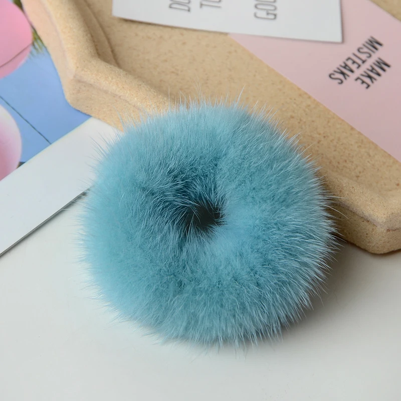 Top Trends: 100% Real Mink Fur Hair Rope Women Accessory Flurry Headband Hair Ties Holder Elastic Highgrade Luxury Fashion Hair Ring Shoppable Styles - Image 5