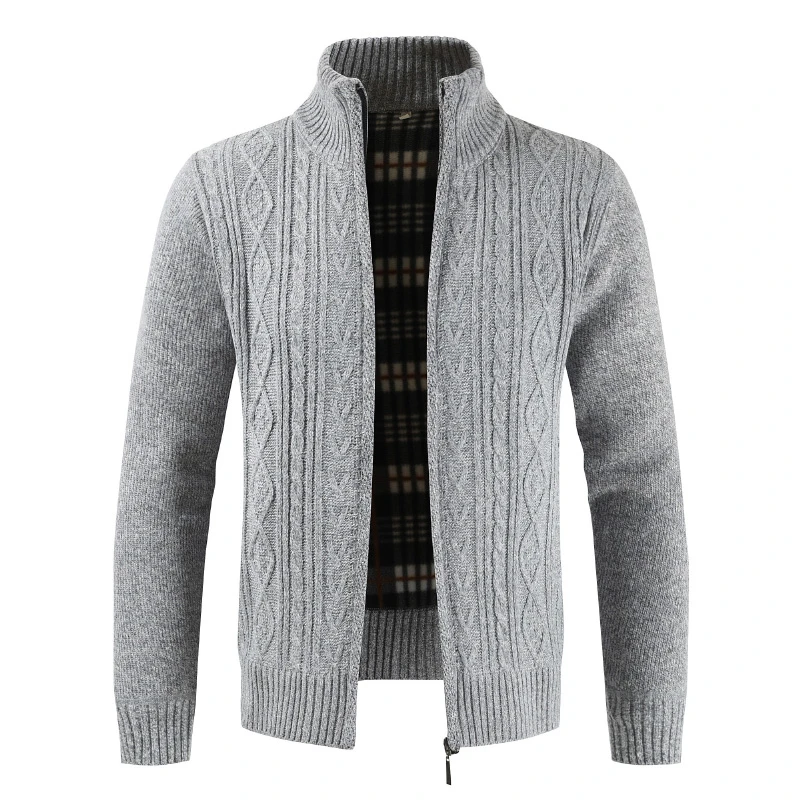 Top Trends: 2023 Autumn Winter Mens Sweater Fashion Brand Casual Sweater Stand Collar Cardigan Men Striped Slim Knitted Men&#039;s Sweatercoat Shoppable Styles