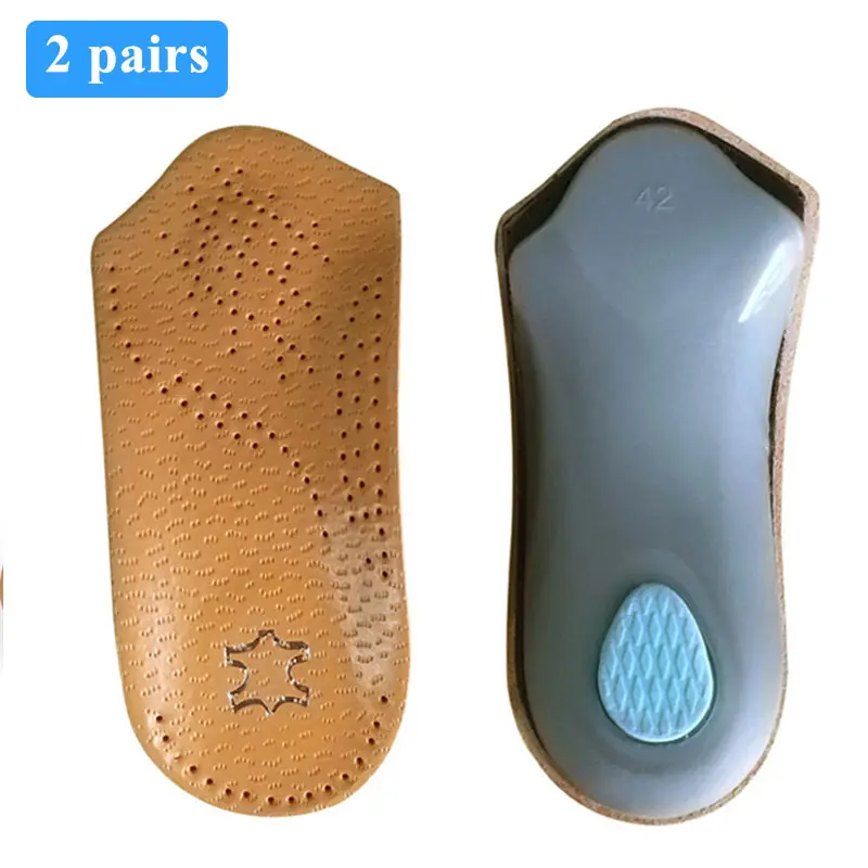 Top Trends: Arch Support Orthopedic Half Insoles Flat Foot Correct Insole Unisex 3 / 4 Length Feet Care Leather Orthotics Inserts Shoe Pads Shoppable Styles