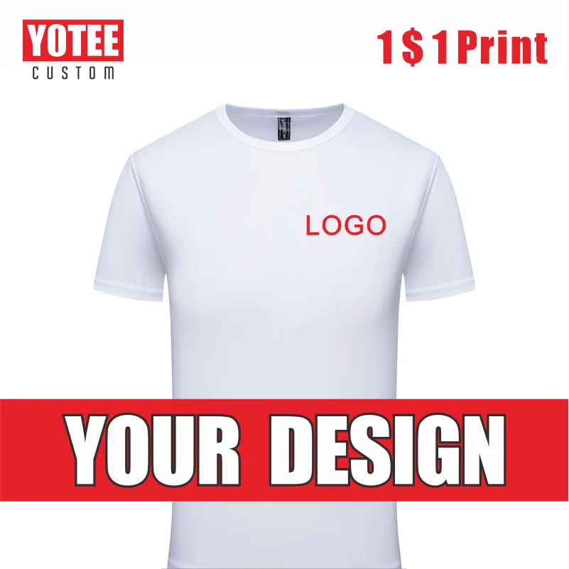 Top Trends: YOTEE2021 Men&#039;s T-Shirt Quick-Drying LOGO Customized Sports Fitness Personal Group Embroidered Top Polyester DIY Shoppable Styles