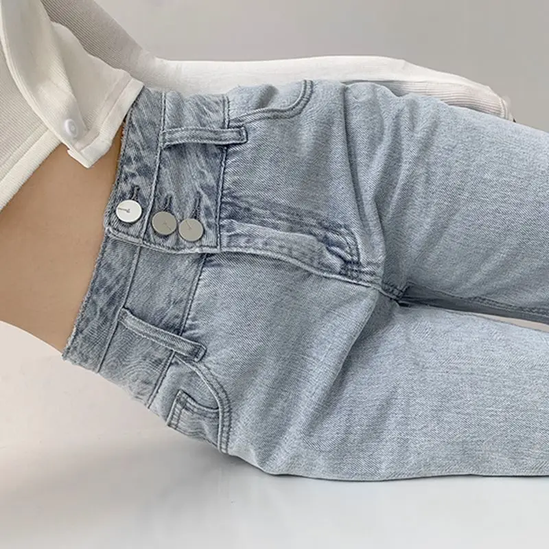 Top Trends: High Waist Loose Comfortable Jeans For Women Streetwear Fashionable Straight Pants Mom Jeans Washed Boyfriend Jeans Shoppable Styles