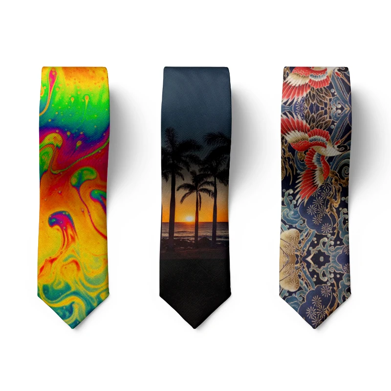 Top Trends: Men Fashion Tie Funny 8cm Width Beach Designer Hallowmas Character Cravate Men's Party Holiday Gift Casual Wedding Neckties Shoppable Styles