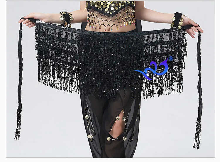 Top Trends: Women Boho Fringe Skirt Sexy Sequin Tassel Belly Dance Hip Scarf Rave Wrap Skirt Belt Performance Custume Skirt 2021 Shoppable Styles - Image 5