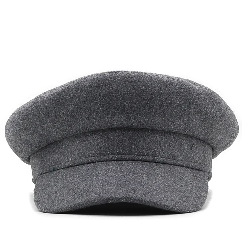 Top Trends: Classic Black High Quality Military Hat For Women Spring Autumn Winter Hats Felt Cap Winter Ladies Black Hat Woolen Beret Cap Shoppable Styles - Image 4