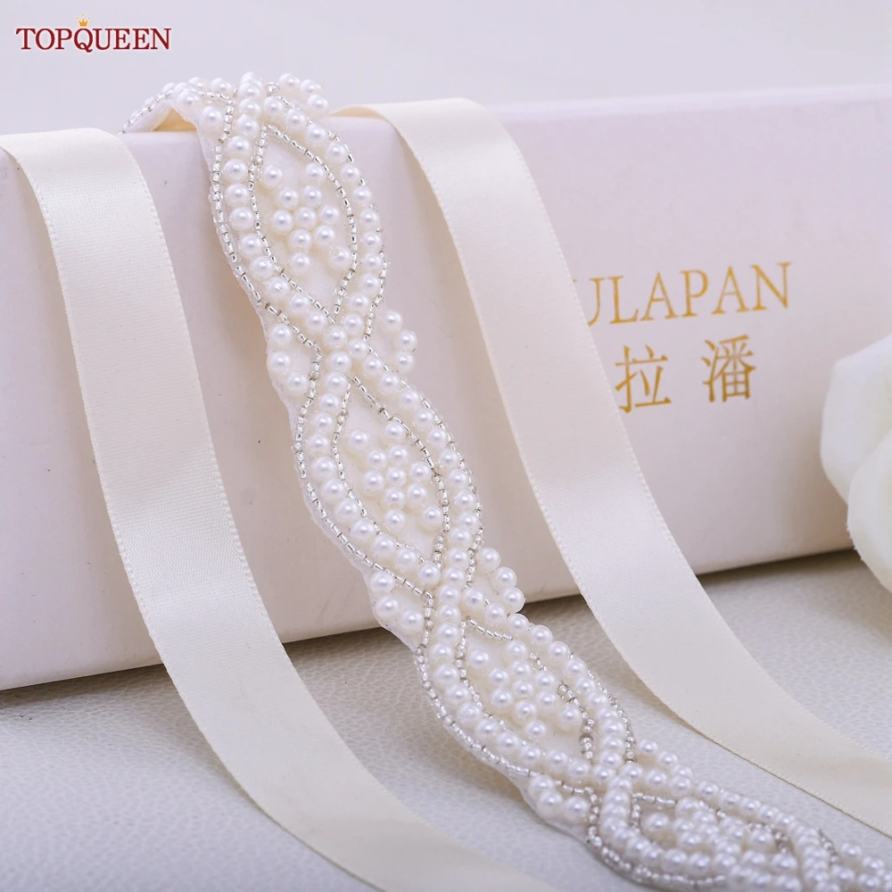 Top Trends: TOPQUEEN S353A Handmade Belts For Wedding Dress Pearls Decoration Women Bridal Female Formal Evening Party Gown Ribbon Sashes Shoppable Styles