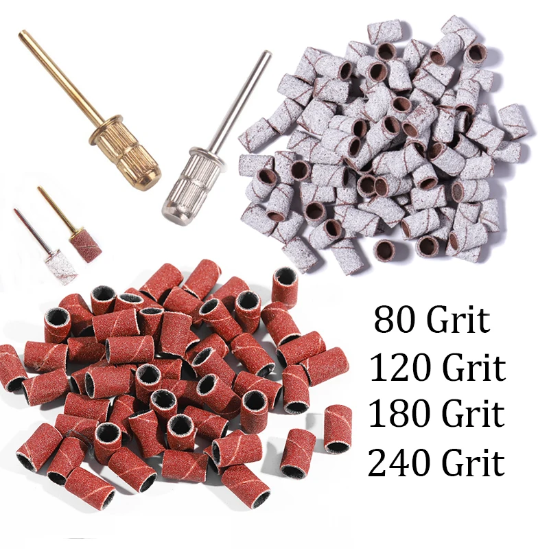 Top Trends: 80 &amp; 120 &amp; 180 &amp; 240 Grit Cutter Zebra Sanding Bands Nail Drill Bits Foot Care Polishing Manicure Gel Polish Remover Replacement Shoppable Styles