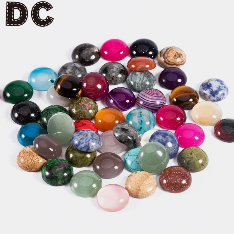 Top Trends: DC 10pcs / lot Natural Stone Cabochons 4 / 6 / 8 / 10 / 12mm Round Cabochon For DIY Ring Earring Bracelet Necklace Making Jewelry Findings Shoppable Styles